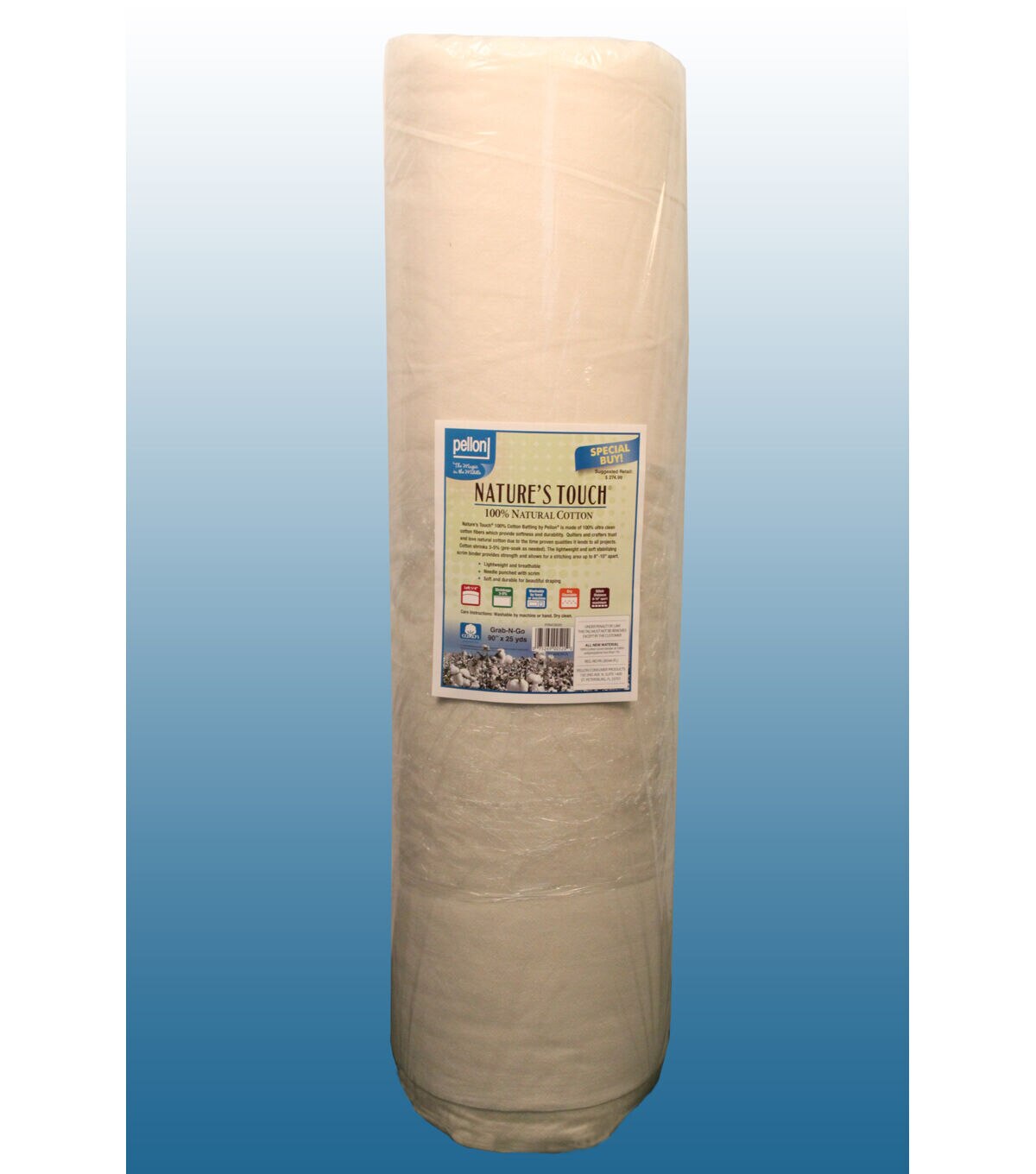 Pellon Nature's Touch Cotton Batting 90x25yds