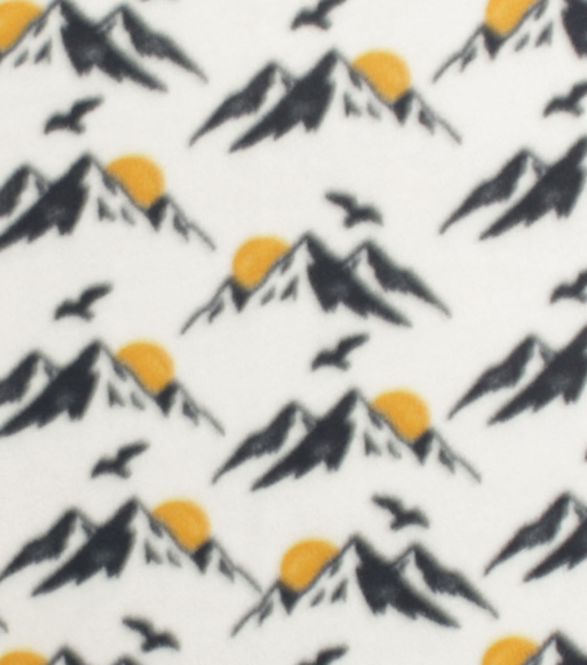 Mountains on Cream Blizzard Fleece Fabric