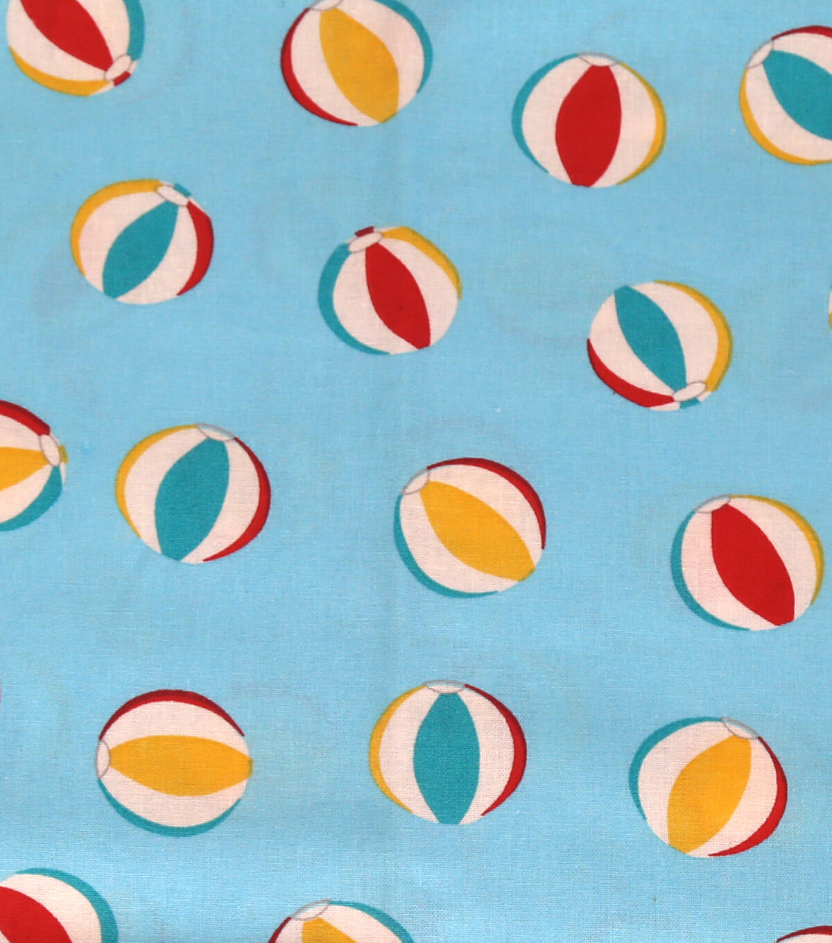 Blue Beach Balls Novelty Cotton Fabric by POP!