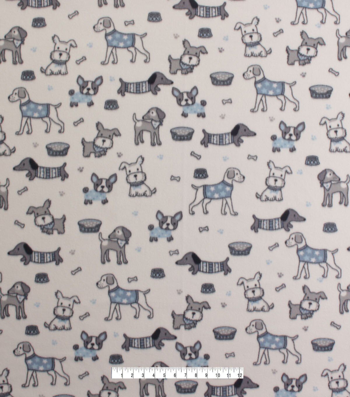 Cute Dog Sketch Blizzard Fleece Fabric