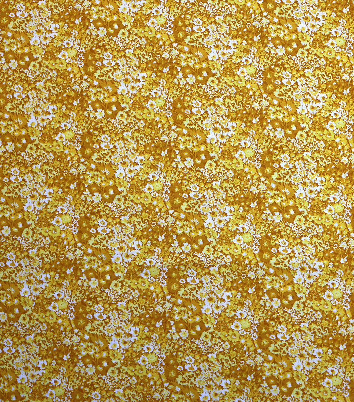 108 Yellow Tonal Floral Wide Flannel Fabric