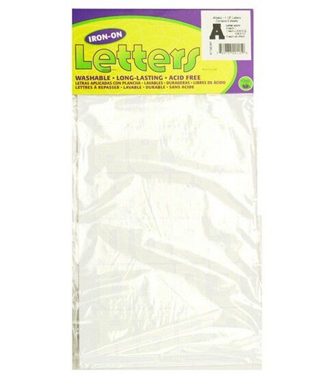 Dritz 1-1/2 Iron-on Letters, Soft Flock Athletic, White