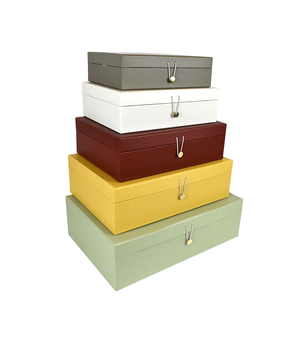 10 Gray Rectangle Box With Button Closure