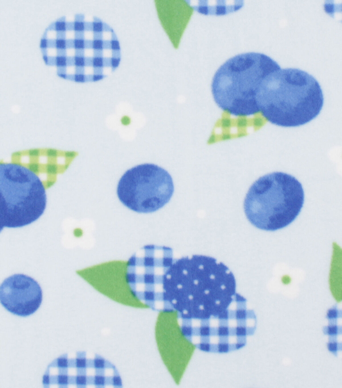 Blue Blueberries Anti Pill Plush Fleece Fabric