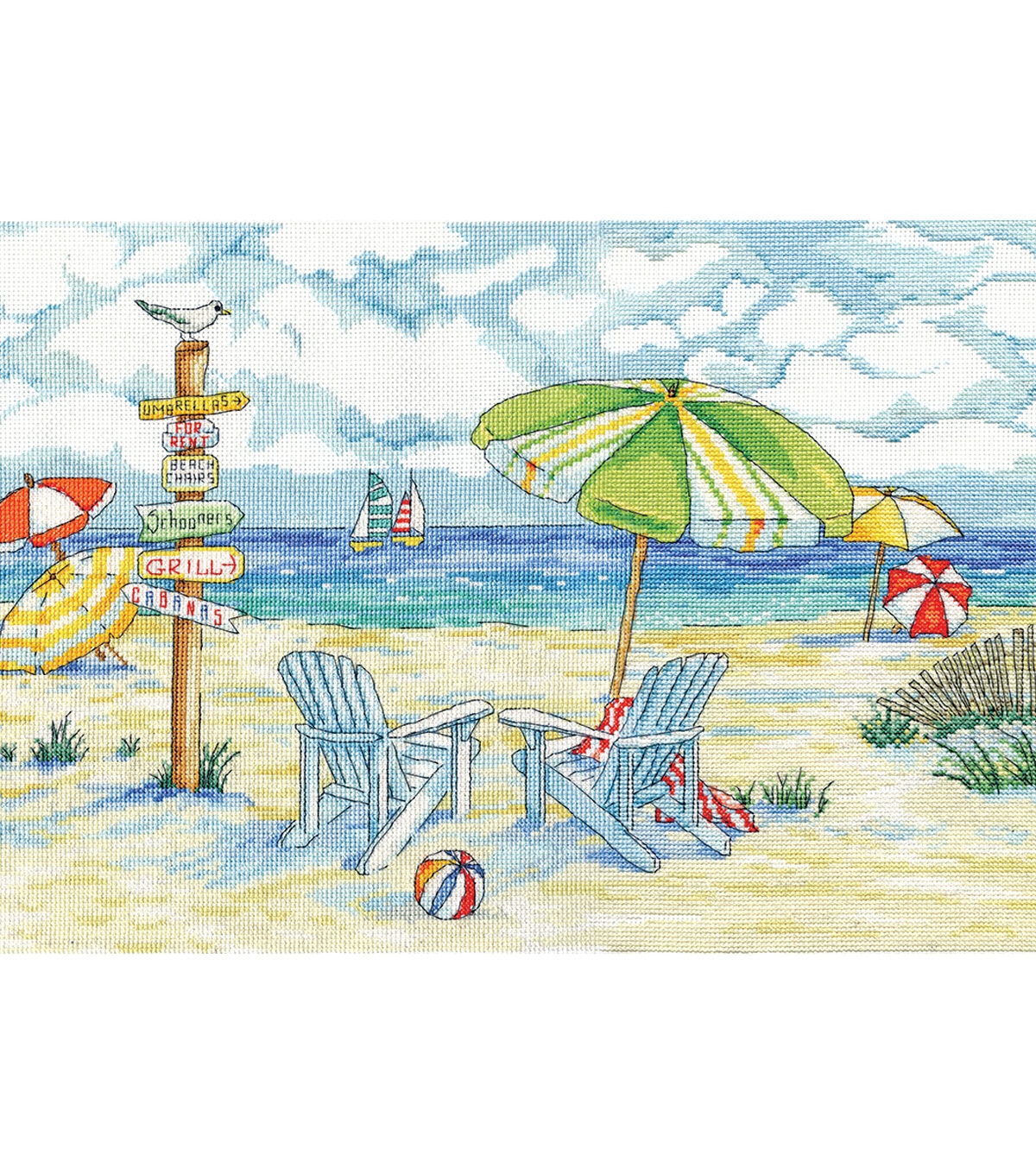Design Works 18 x 11 Beach Signs Counted Cross Stitch Kit