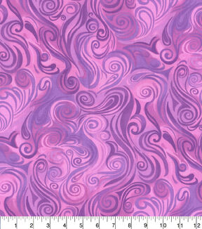Purple Bold Swirls Cotton Fabric by Keepsake Calico