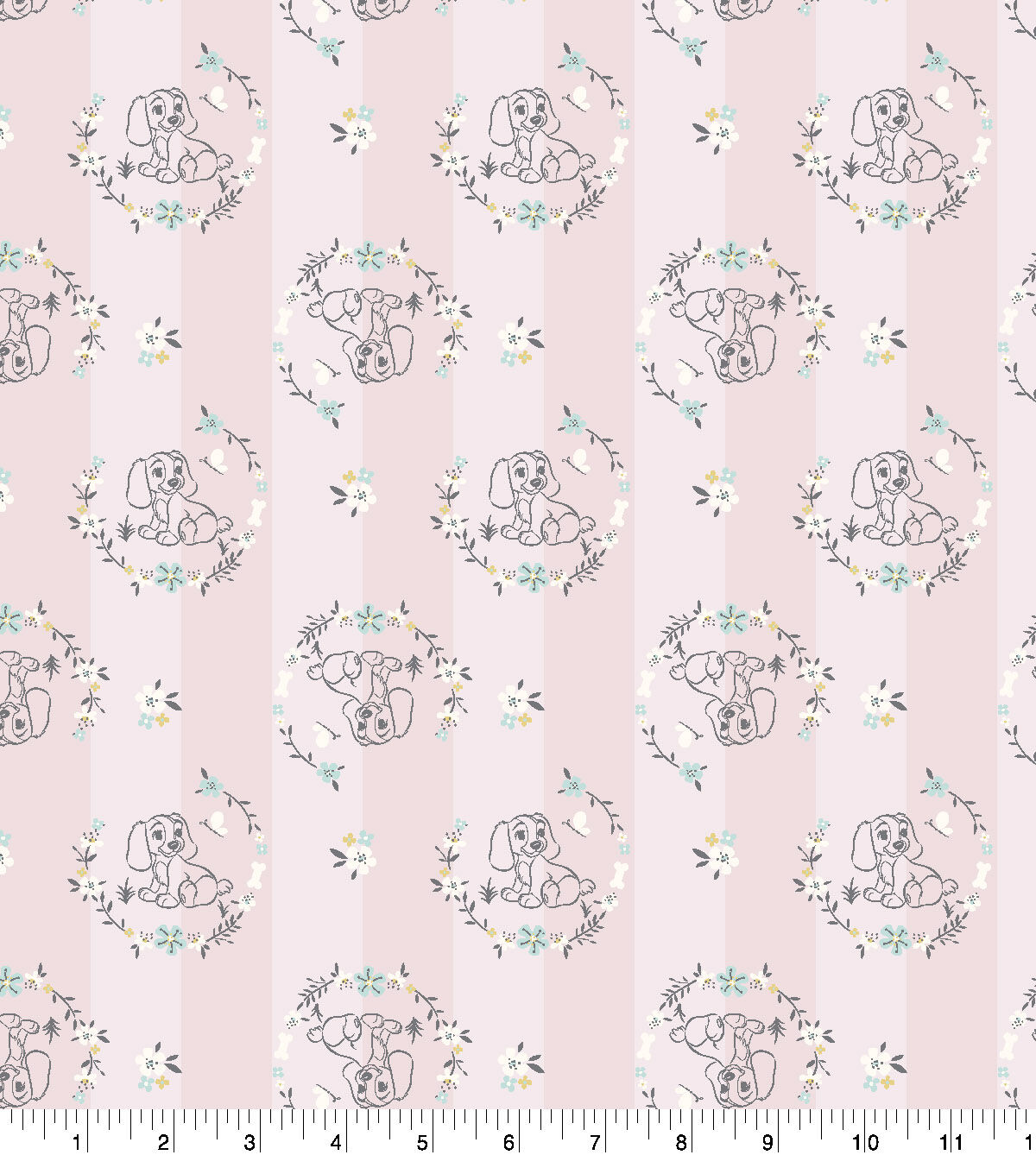 Lady and the Tramp Flannel Fabric Stripe