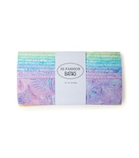 10 Pastel Batik Cotton Fabric Squares 42pc