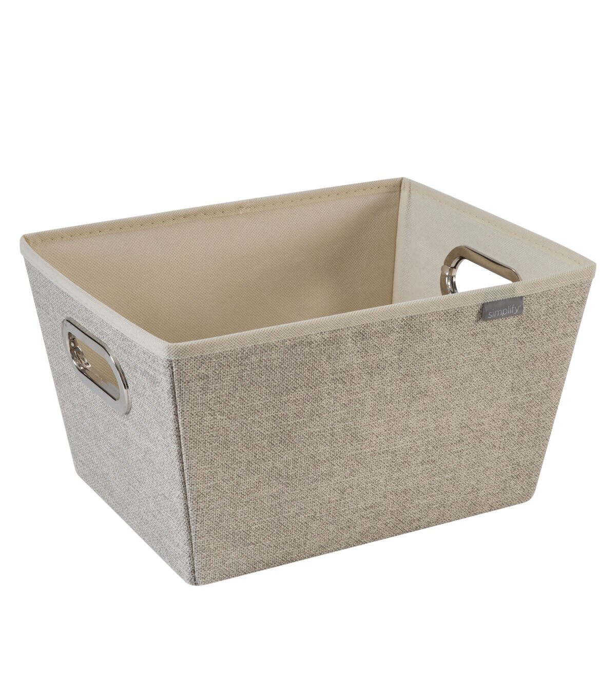 Simplify 13 Faux Jute Grommet Storage Bin With Handles