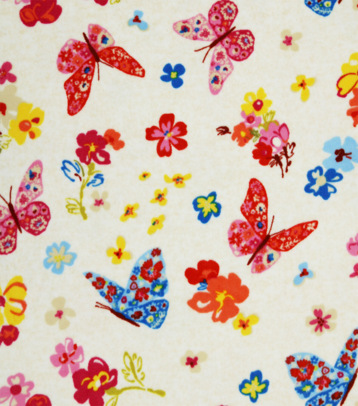 Multicolor Bold Butterflies Luxe Fleece Fabric