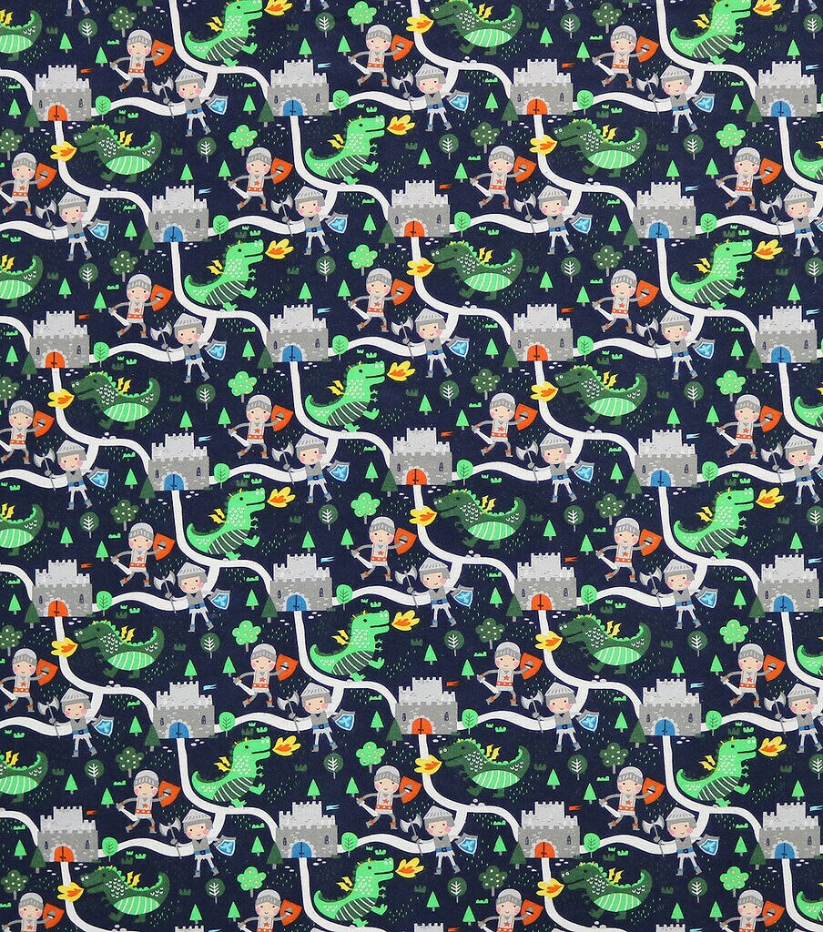 Knights And Dragons Super Snuggle Flannel Fabric