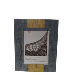 5 x 7 Gray Marble & Wood Tabletop Picture Frame by Place & Time