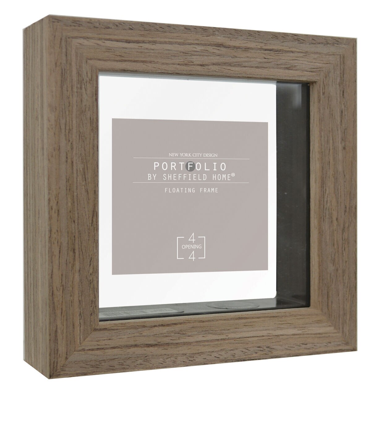 Sheffield Home 4 Brown Portfolio Casual Rustic Floating Frame