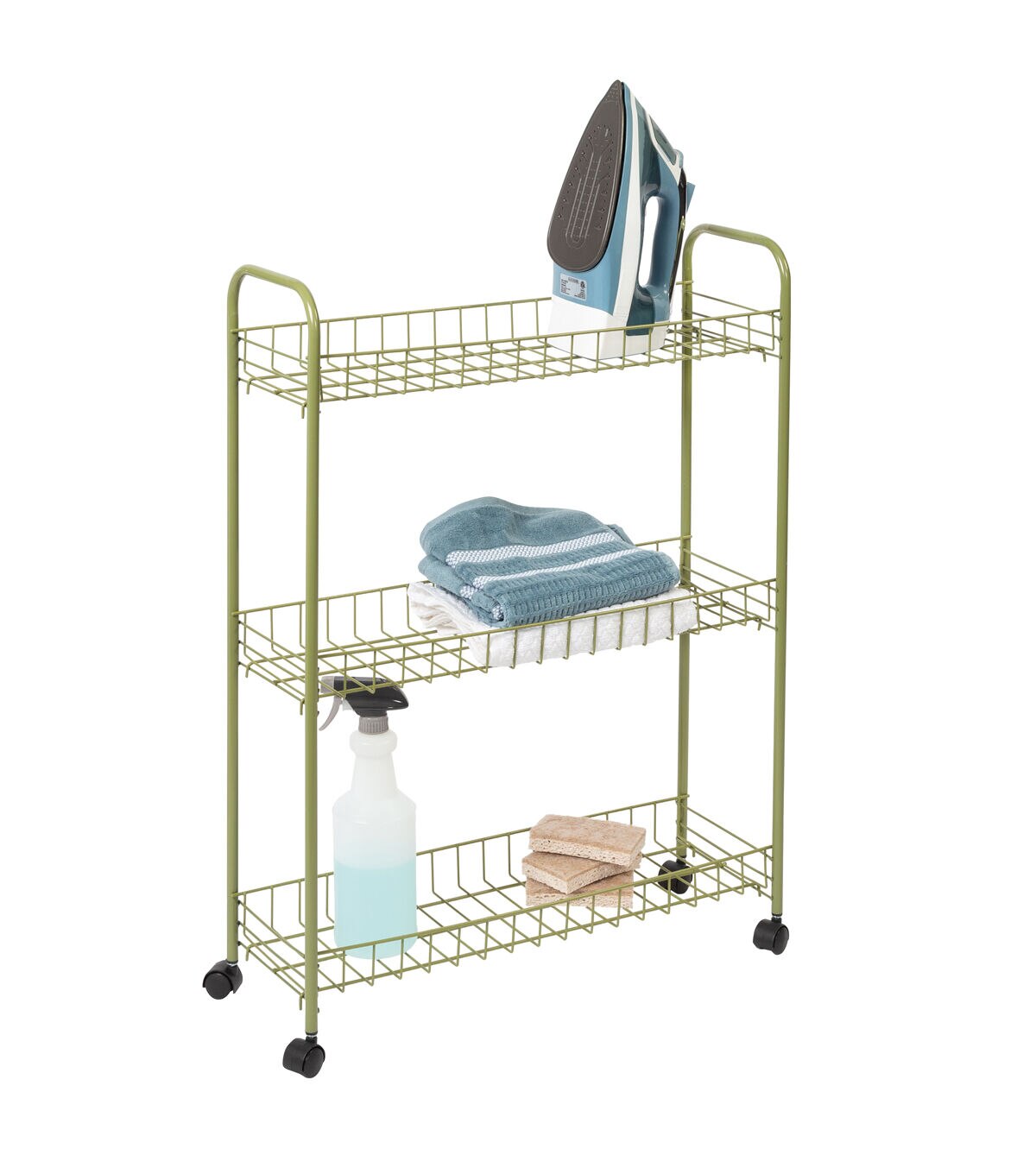 Honey Can Do 23 x 31 Olive 3 Tier Rolling Utility Cart
