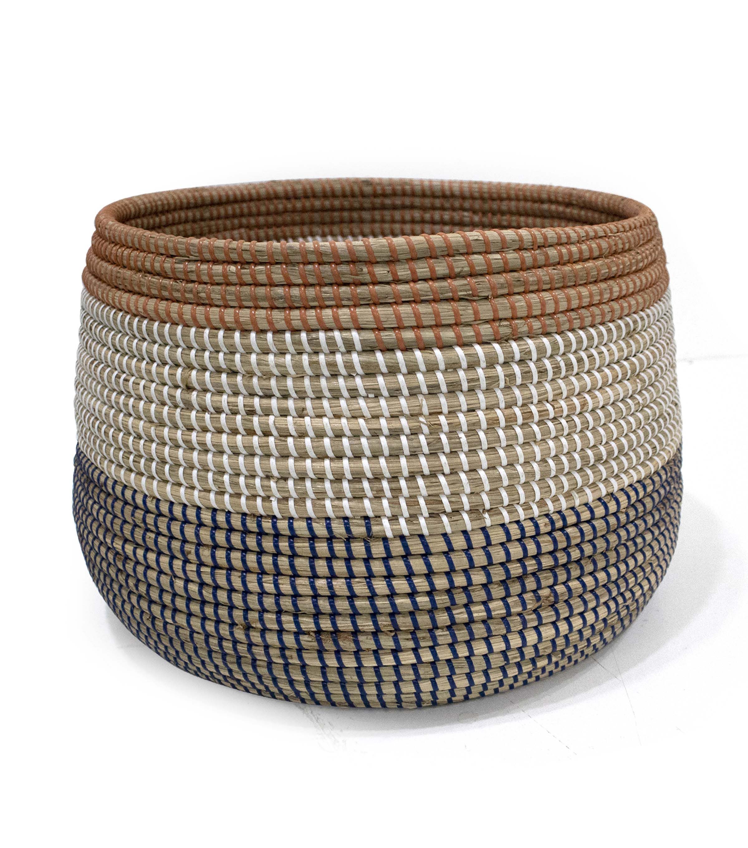 18 Striped Seagrass Woven Basket by Place & Time