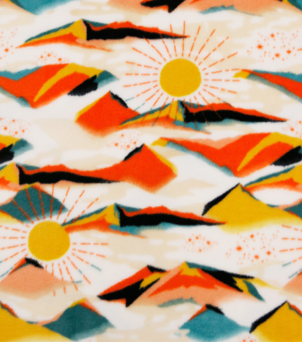 Mountains & Sunrise Anti Pill Fleece Fabric
