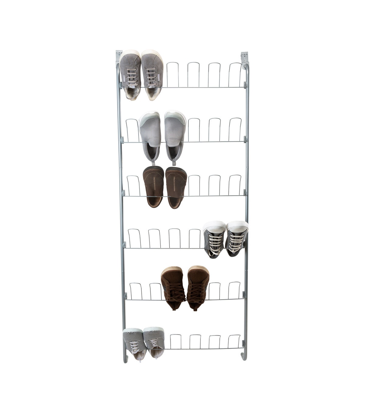 Organize It All 60 Silver 18 Pair Over the Door Shoe Rack