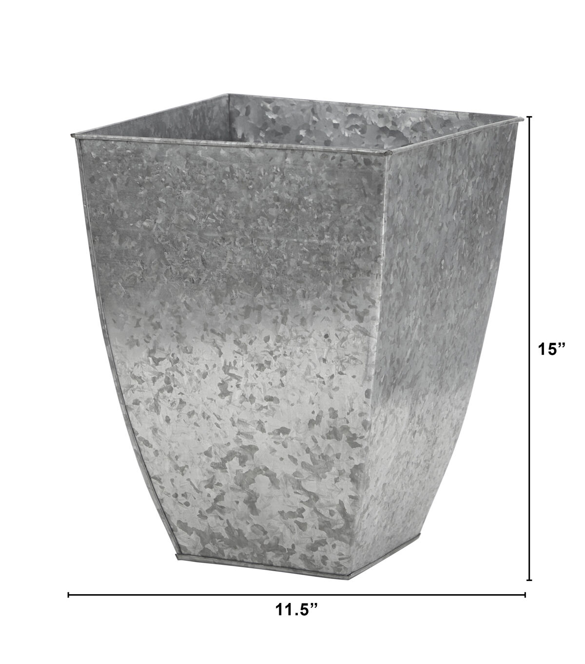 Nearly Natural 15 Gray Square Tin Planter