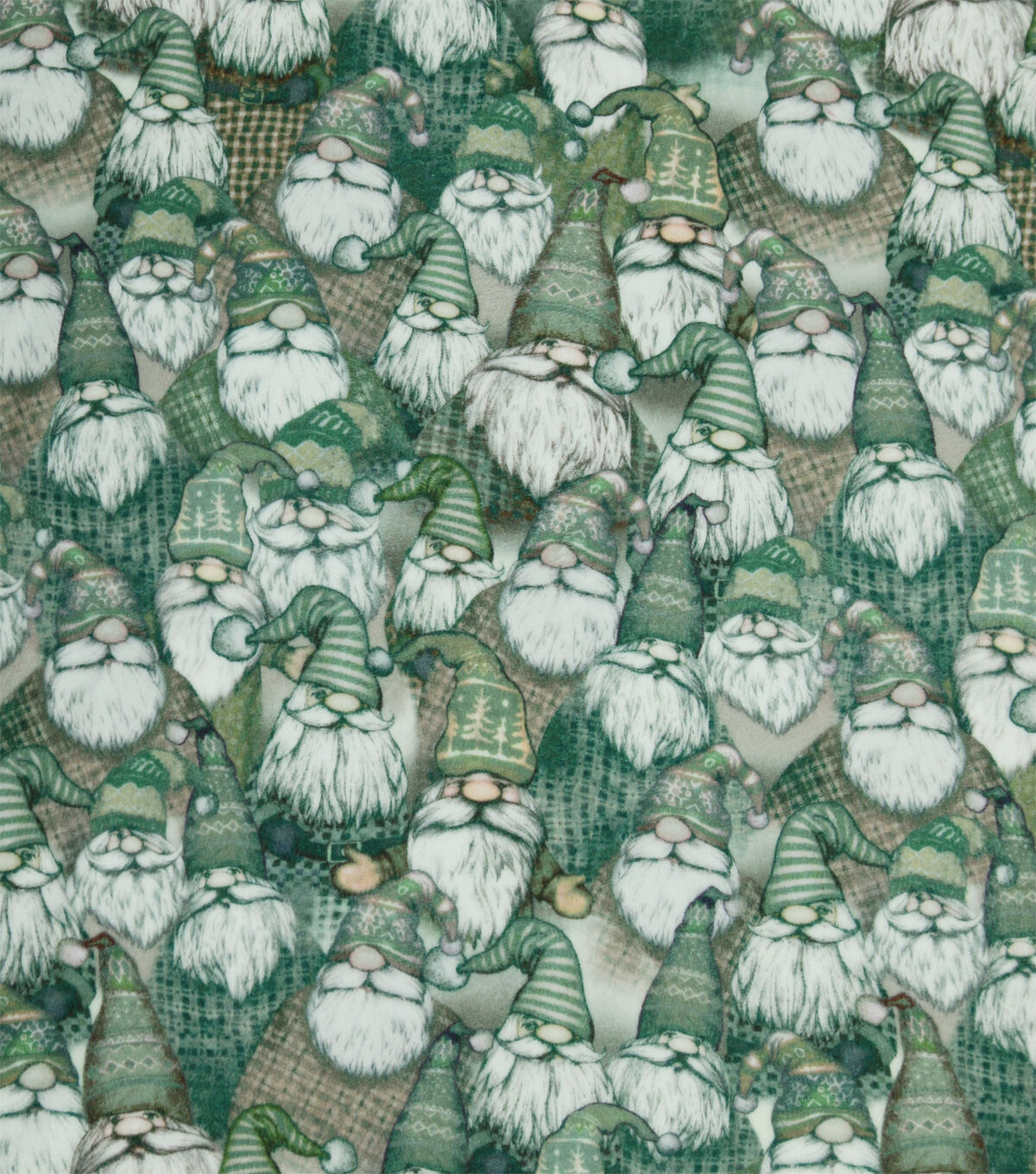 Green Gnomes Anti Pill Fleece Fabric