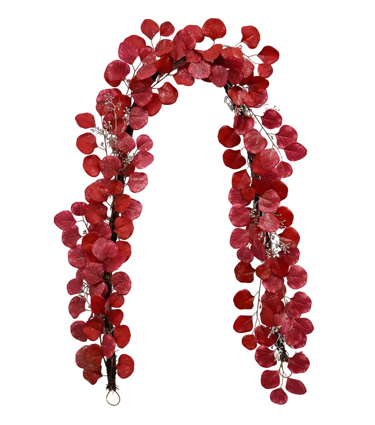 Holiday Red Glitter Eucalyptus Coordinating Wreath & Garland