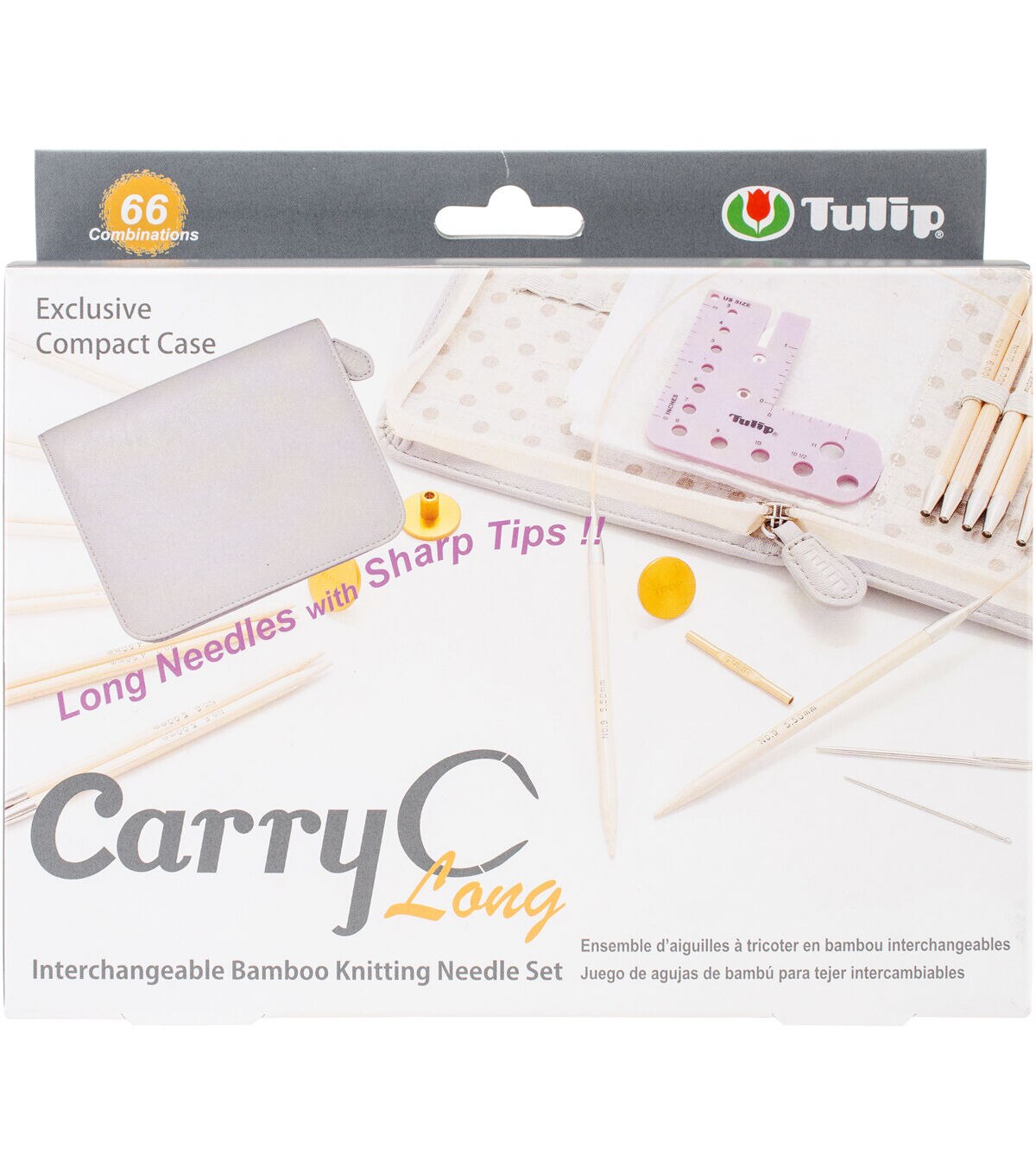 Carry C Interchangeable Bamboo Knitting Needle Set