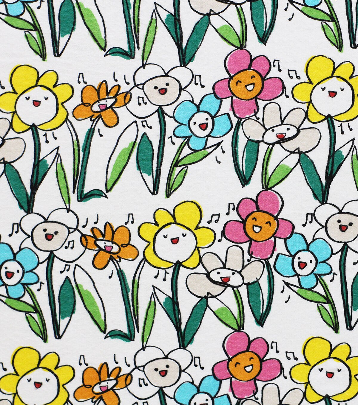 Singing Flowers Super Snuggle Flannel Fabric