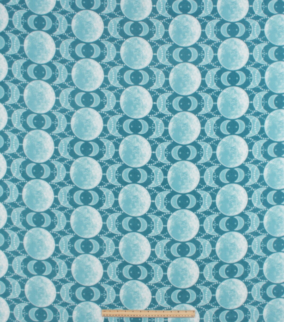 Teal Tonal Moon Phases Anti Pill Fleece Fabric