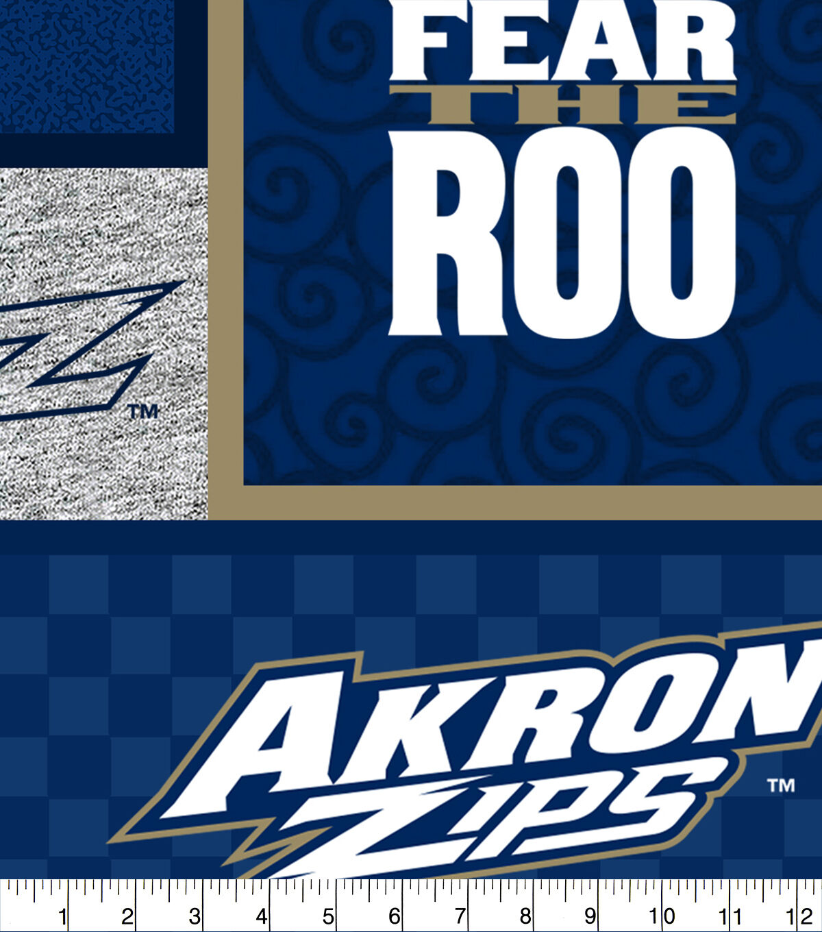 Akron University Patch Fleece Fabric