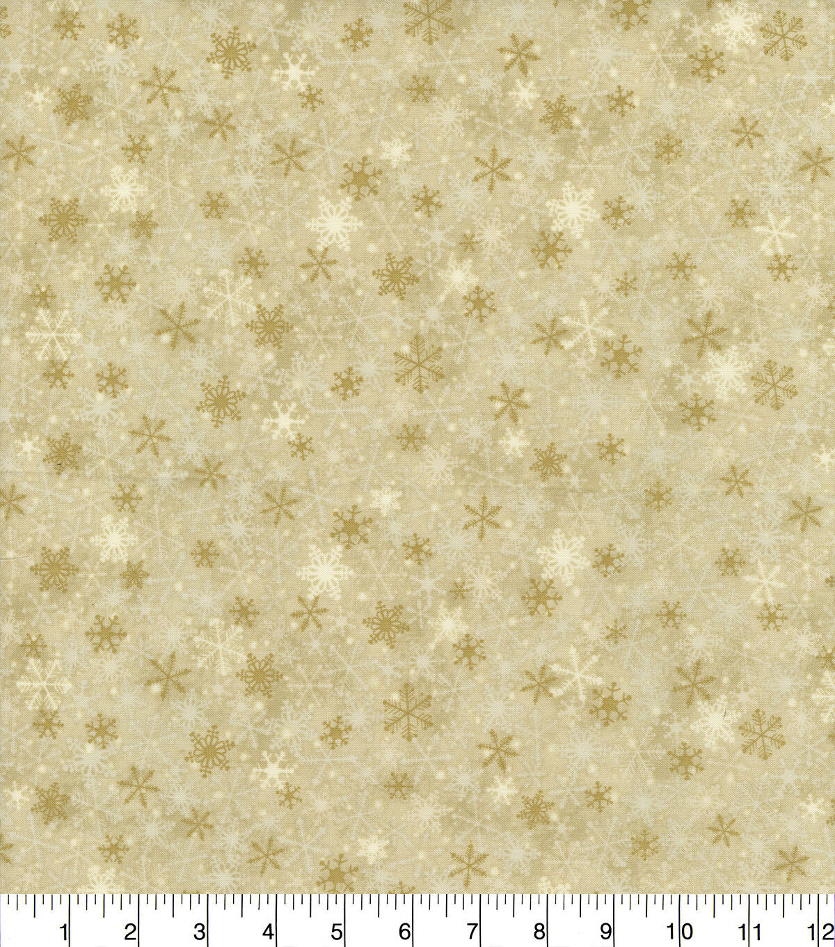 Brown Packed Snowflakes Christmas Cotton Fabric