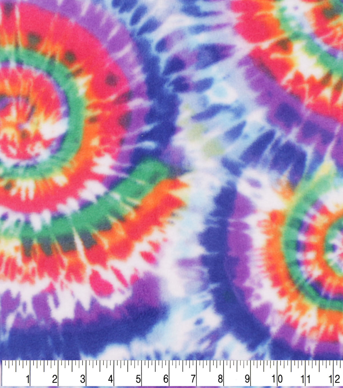 Orange & Purple Tie Dye Anti Pill Fleece Fabric