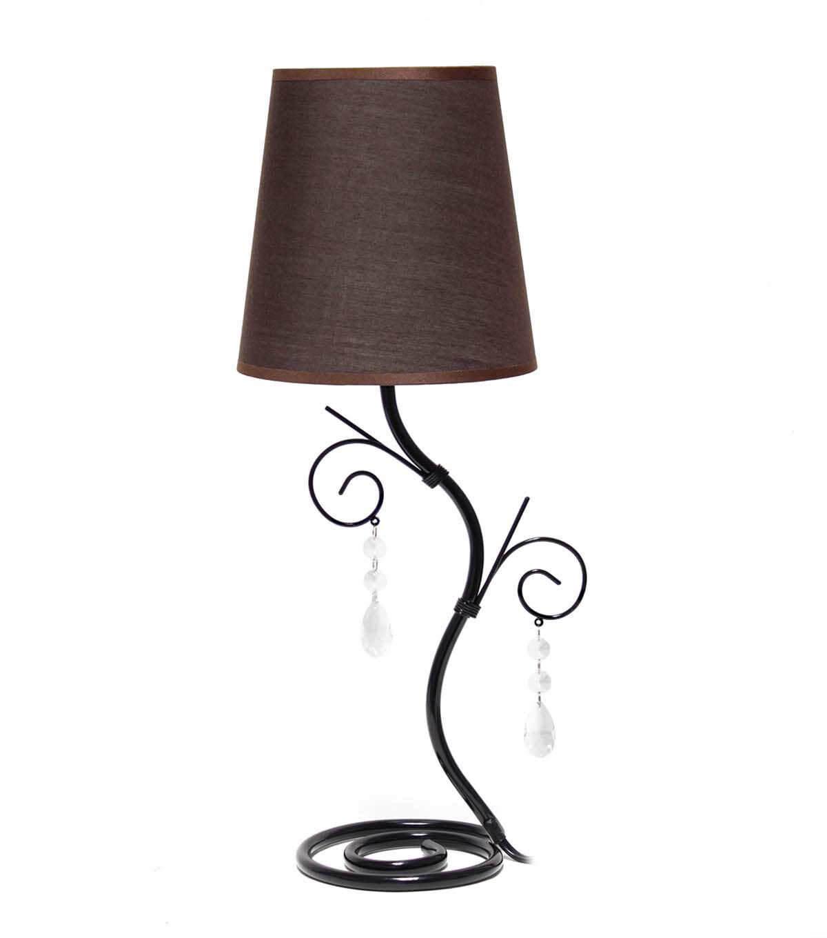 All The Rages 19 Metal Winding Desk Lamp With Brown Fabric Shade
