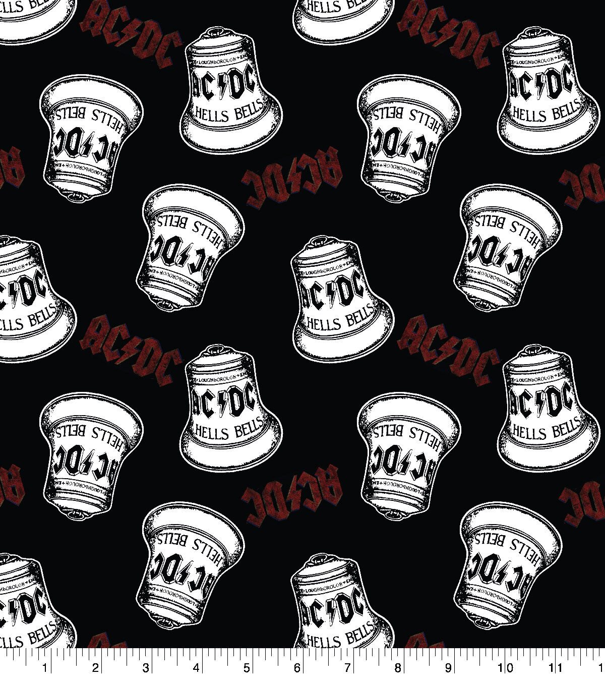 ACDC Cotton Fabric Hells Bells