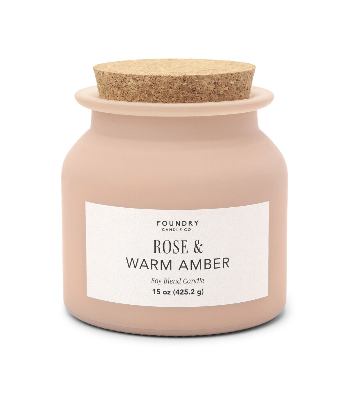 Foundry 15oz Frosted Scented Jar Candle With Cork Lid