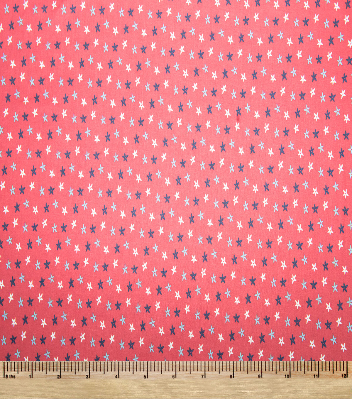 Mini Star Floral Patriotic Cotton Fabric