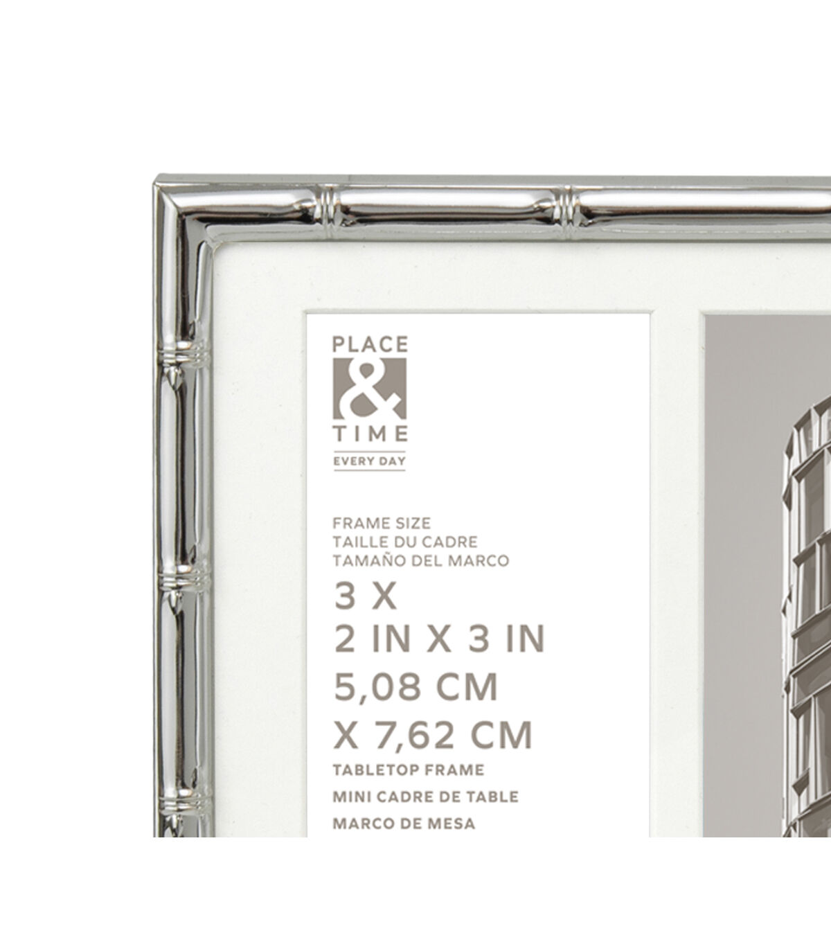 3 x 2 Silver Bamboo 3 Picture Tabletop Collage Frame by Place & Time